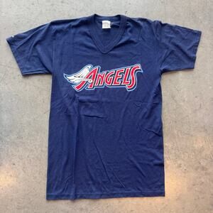 Vintage Y2K Majestic Anaheim Angels MLB Baseball Navy Shirt Retro Graphic Tee M